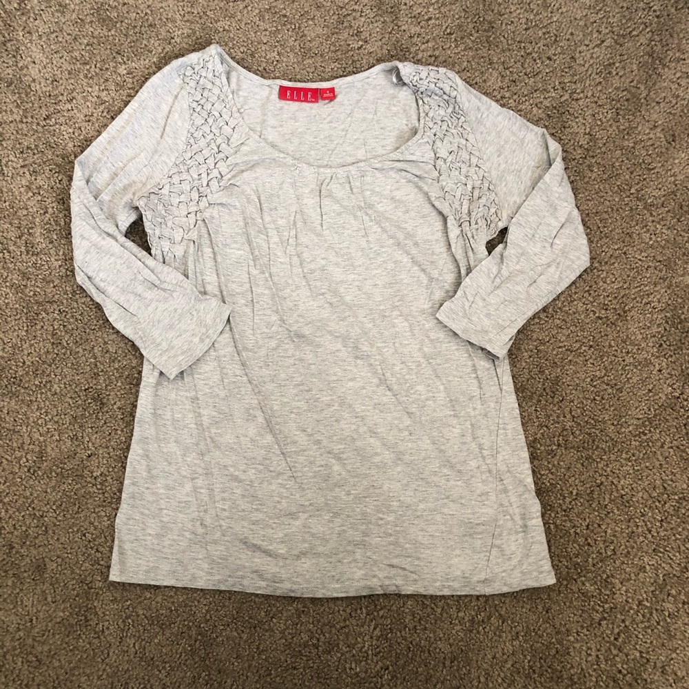 Elle Heather Grey 3/4 Sleeve Top